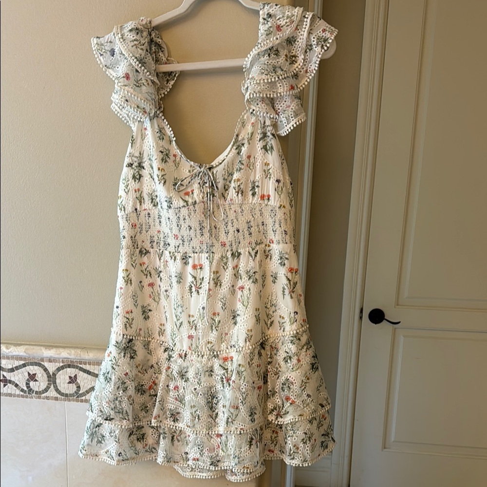 Alice and Olivia Floral Ruffle Dress